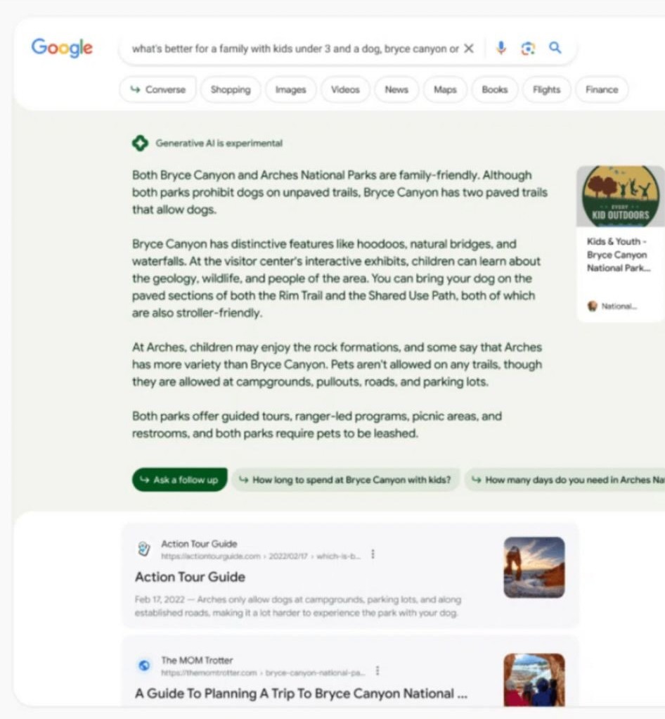 Exemple de résultat AI overview sur Google