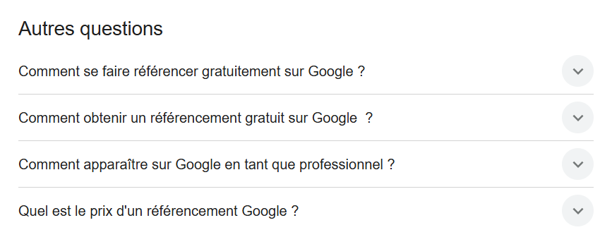 Autres questions Google pour la requête "comment être référencé sur google gratuitement"