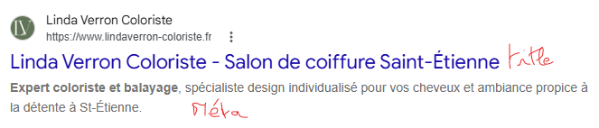 Title et métadescription pour un coiffeur