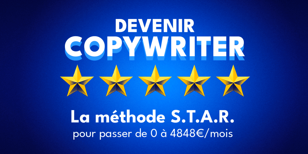 Bannière de présentation de Devenir Copywriter 5 étoiles, la meilleure formation copywriting en France