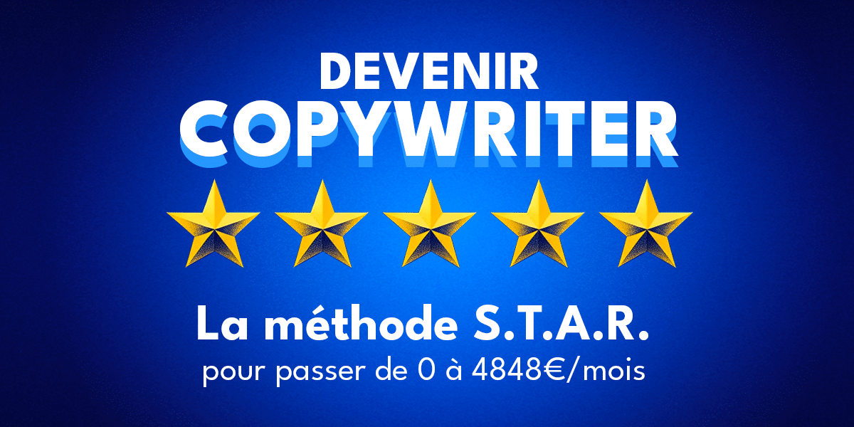Bannière de présentation de Devenir Copywriter 5 étoiles, la meilleure formation copywriting en France