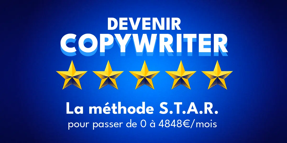 Bannière de présentation de Devenir Copywriter 5 étoiles, la meilleure formation copywriting en France